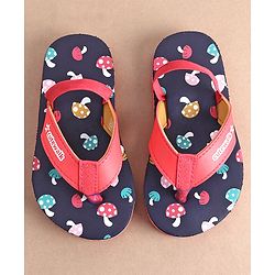 Cute Walk by Babyhug Slip On Flip Flops with Mushroom Print-  Blue