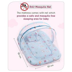 Babyhug Premium Bedding Super Saver Combo Set of 3 Bunny Print- Blue