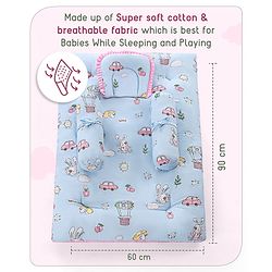 Babyhug Premium Bedding Super Saver Combo Set of 3 Bunny Print- Blue
