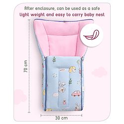 Babyhug Premium Bedding Super Saver Combo Set of 3 Bunny Print- Blue