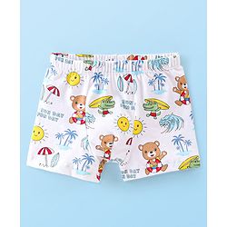Babyhug 100% Cotton Knit Trunks Teddy Print Pack of 3 - Multicolour
