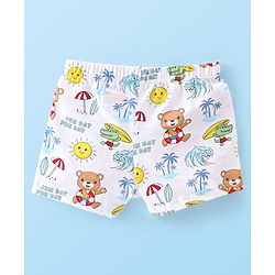 Babyhug 100% Cotton Knit Trunks Teddy Print Pack of 3 - Multicolour