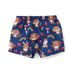 Babyhug 100% Cotton Knit Teddy & Stripe Print Trunks Pack of 3- Multicolour