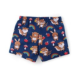 Babyhug 100% Cotton Knit Teddy & Stripe Print Trunks Pack of 3- Multicolour