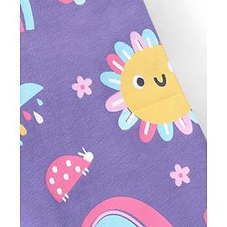 Babyhug Cotton Lycra Full Length Leggings With Stretch Floral & Rainbow Print Pack of 3 - Multicolor