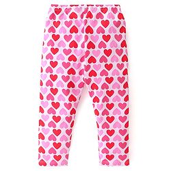 Babyhug Cotton Lycra Full Length Leggings Heart & Butterfly Print Pack of 3 - Multicolour