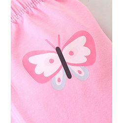 Babyhug Cotton Lycra Full Length Leggings Heart & Butterfly Print Pack of 3 - Multicolour
