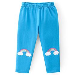 Babyhug Cotton Lycra Full Length Leggings With Heart & Floral Print Pack Of 3 - Multicolor