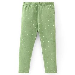 Babyhug Cotton Lycra Full Length Leggings Floral Printed Pack of 2 - Pink & Green