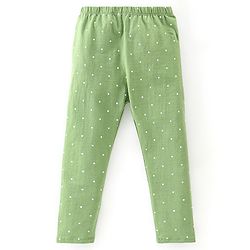 Babyhug Cotton Lycra Full Length Leggings Floral Printed Pack of 2 - Pink & Green