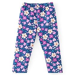 Babyhug Cotton Lycra Full Length Leggings With Floral Print & Polka Dots Print Pack Of 5 - Multicolour