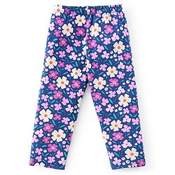 Babyhug Cotton Lycra Full Length Leggings With Floral Print & Polka Dots Print Pack Of 5 - Multicolour
