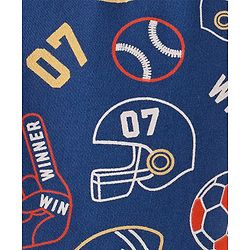 Babyhug Cotton Looper Full Length Lounge and Track Pants Ball Prints - Blue