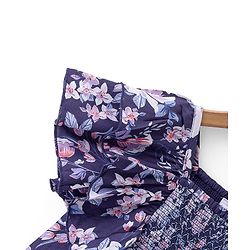 Babyhug Rayon Woven Half Sleeves Top With Smocking & Frill Detailing Floral Print - Purple
