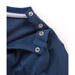 Babyhug Cotton Knit Full Sleeves Night Suit With Lion Print -Navy Blue & White