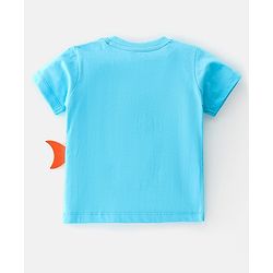 Babyhug Single Jersey Cotton Knit Half Sleeves Fish Printed Night Suit - Blue