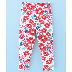Babyhug Cotton Lycra Knit Full Length Leggings With Strech Floral Print Pack of 3 - Multicolor