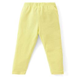 Babyhug Cotton Lycra Full Length Leggings with Floral & Polka Dots Print Pack of 3 - Pink Green & Yellow