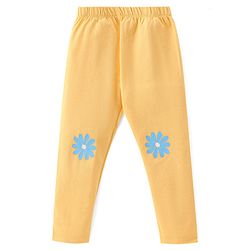 Babyhug Cotton Lycra Knit Full Length Stretchable Legging Floral Print Pack Of 3 - Green Red & Yellow