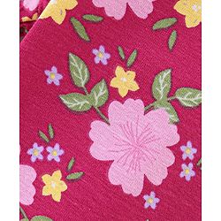 Babyhug Cotton Lycra Knit Full Length Leggings With Strech Floral Print Pack of 3 - Multicolor