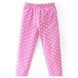 Babyhug Cotton Lycra Knit Full Length Leggings Butterfly & Dot Print Pack of 2- Multicolour