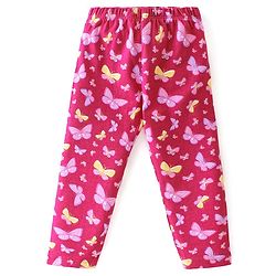 Babyhug Cotton Lycra Knit Full Length Leggings Butterfly & Dot Print Pack of 2- Multicolour