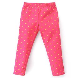 Babyhug Cotton Lycra Knit Full Length Leggings With Strech Floral Print Pack of 2 - Pink & Blue