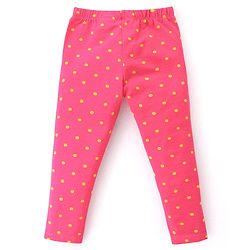Babyhug Cotton Lycra Knit Full Length Leggings With Strech Floral Print Pack of 2 - Pink & Blue