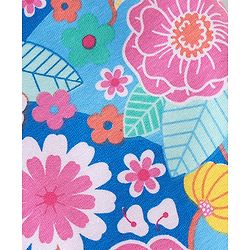 Babyhug Cotton Lycra Full Length Floral Printed Legging - Pink & Blue