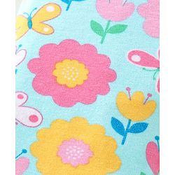 Babyhug Cotton Lycra Full Length Leggings Floral Printed - Pink & Blue
