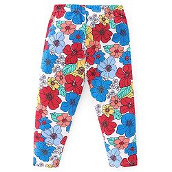 Babyhug Cotton Lycra Full Length Floral Printed Legging - Multicolour