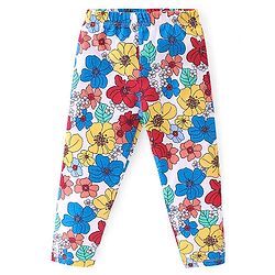 Babyhug Cotton Lycra Full Length Floral Printed Legging - Multicolour