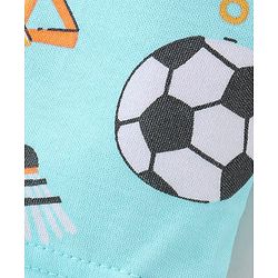 Babyhug Cotton Knit Full Length Diaper Leggings with Striped & Sports Print Pack of 3 - Blue & Orange