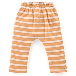 Babyhug Cotton Knit Full Length Diaper Leggings Bear Printed & Striped Pack of 3 - Red & Blue