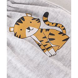 Babyhug Cotton Full Length Diaper Leggings Tiger & Stripes Print Pack Of 3- White Yellow & Green