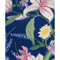 Babyhug Cotton Lycra Full Length Floral Printed Legging - Navy Blue