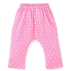 Babyhug Cotton Knit Full Length Diaper Leggings Mushroom Printed Pack of 3 - Pink Yellow & Blue