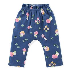 Babyhug Cotton Knit Full Length Diaper Leggings Mushroom Printed Pack of 3 - Pink Yellow & Blue