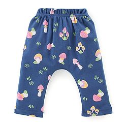 Babyhug Cotton Knit Full Length Diaper Leggings Mushroom Printed Pack of 3 - Pink Yellow & Blue