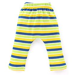 Babyhug Interlock Knit Full Length Diaper Pants Jungle Animals Printed Pack of 3 - Blue & Green