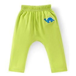 Babyhug Cotton Full Length Diaper Leggings Dino & Stripes Print Pack Of 3- Blue & Green