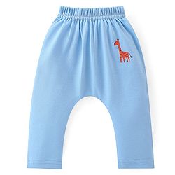 Babyhug Interlock Cotton Knit Stripes & Giraffe Printed Diaper Leggings Pack of 3 - Multicolour
