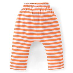 Babyhug Interlock Cotton Knit Stripes & Giraffe Printed Diaper Leggings Pack of 3 - Multicolour
