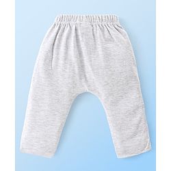 Babyhug Cotton Knit Interlock Full Length Diaper Leggings With Animals Print Pack Of 3 - Blue & Grey
