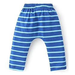 Babyhug Cotton Knit Interlock Full Length Diaper Leggings With Animals Print Pack Of 3 - Blue & Grey