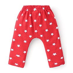 Babyhug Cotton Knit Interlock Full Length Diaper Leggings With Star & Dino Print Pack Of 3 - Yellow Red & Blue