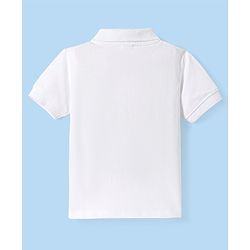 Babyhug Cotton Knit Half Sleeves Polo T-Shirt Solid Color - White