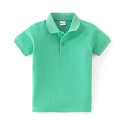 Babyhug Cotton Knit Half Sleeves Polo T-Shirt Solid Color - White