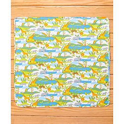 Babyhug Interlock Wrappers With Hood Animal Print L 76.2 x B 76.2 cm - Multicolour