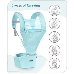 Babyhug Breeze 5 in 1  Hip Seat cum Baby Carrier - Green